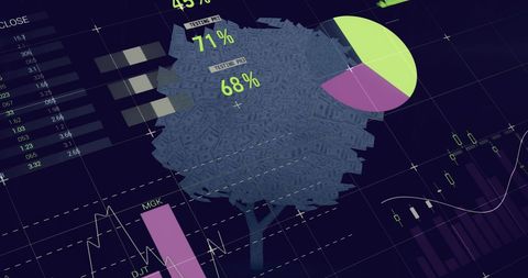 Infographic Interface Featuring Digital Tree and Financial Data Visualization - Download Free Stock Images Pikwizard.com