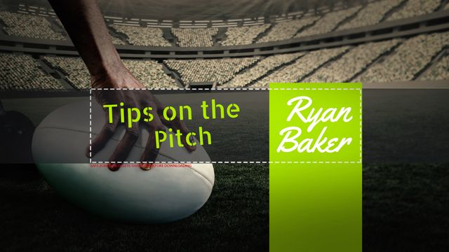 Rugby Tips Presentation Template On Field Background - Download Free Stock Templates Pikwizard.com