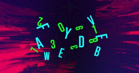 Dynamic Digital Interface with Vibrant Letter Puzzle - Download Free Stock Images Pikwizard.com