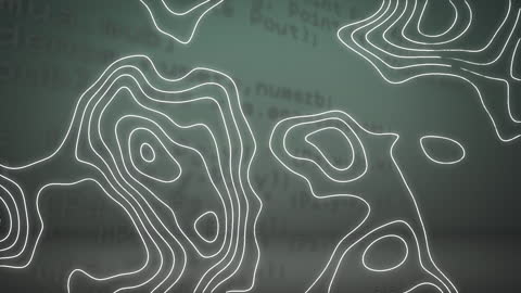 Dynamic Topographic Lines and Data Processing Concept Graphic