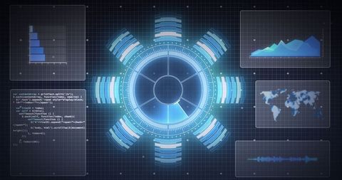 digital interface with data processing and global connections - Download Free Stock Images Pikwizard.com