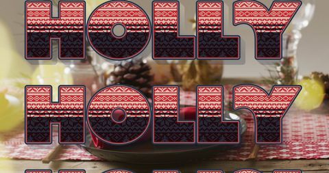 Festive Christmas Greeting Text with Decoration Backdrop