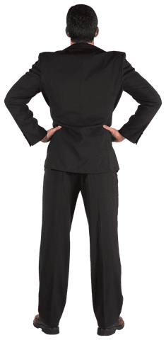 businessman standing transparent with hands on hips confident stance - Download Free Stock Videos Pikwizard.com