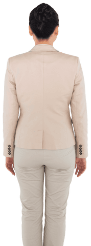 Back View Asian Businesswoman on Transparent Background