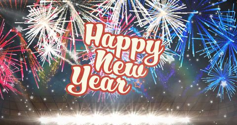 Happy New Year Fireworks Celebration Digital Greeting - Download Free Stock Images Pikwizard.com