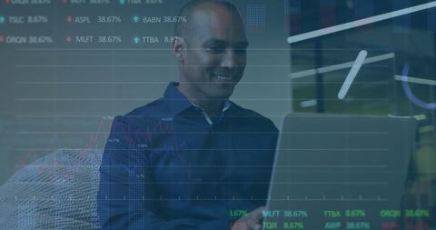 Businessman Analyzing Stock Data on Laptop in Modern Office - Download Free Stock Images Pikwizard.com