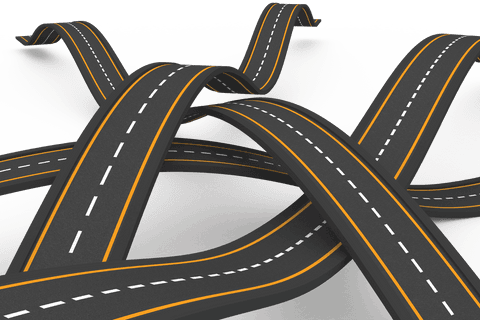 intersecting roads on transparent background - Download Free Stock Videos Pikwizard.com