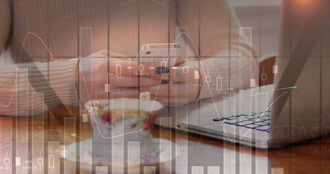 Digital Finance Concept With Smartphone and Laptop Usage