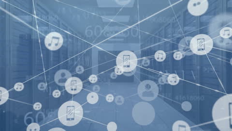 Futuristic Data Network Overlap in Server Room