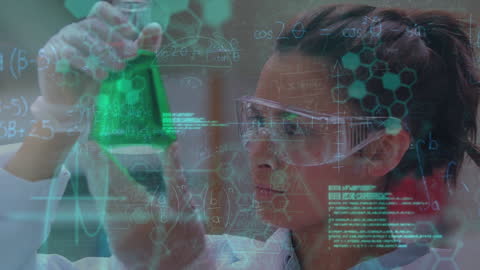 Female Scientist Analyzing Chemical Reactivity in Laboratory
