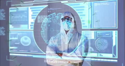 Doctor Analyzing Digital Medical Interface