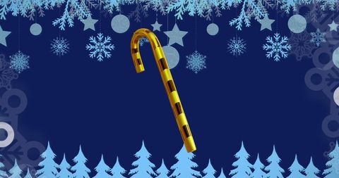 Festive Candy Cane with Elegant Winter Ornaments