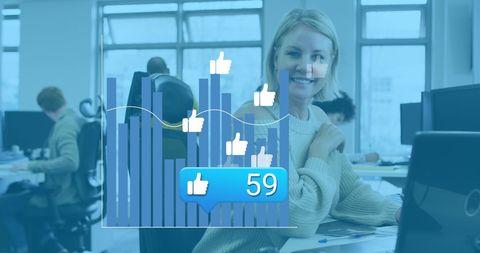 Social Media Engagement with Business Technology - Download Free Stock Images Pikwizard.com