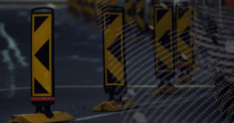 Animated Overlay of Technology and Urban Street