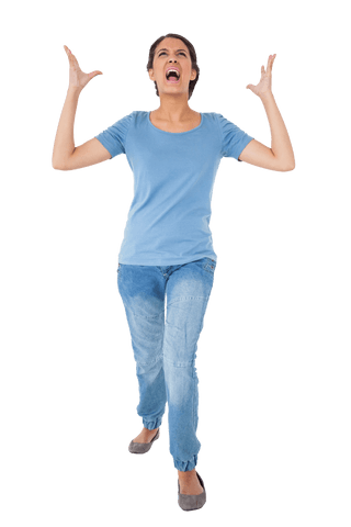Angry biracial woman expressing frustration transparent png