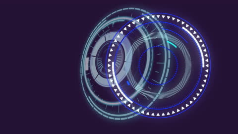Futuristic Digital Scanning Interface with Blue Circular Patterns