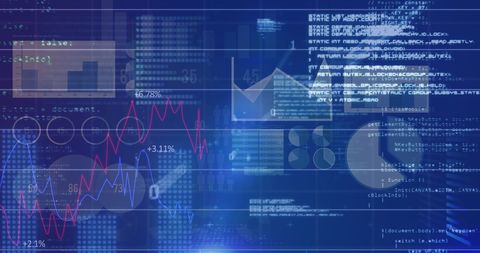 Futuristic Data Analysis with Digital Charts and Code - Download Free Stock Images Pikwizard.com