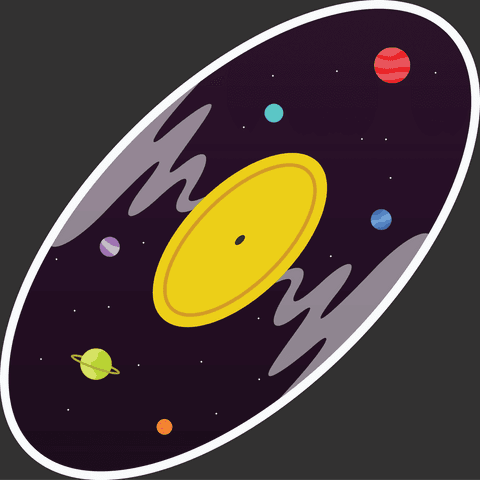 transparent vinyl record galaxy with planets illustration - Download Free Stock Videos Pikwizard.com