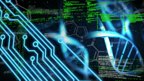 Futuristic DNA and Circuit Technology Background