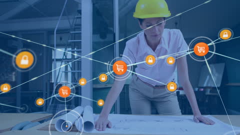 Architect Integrating Technology with Construction Plans