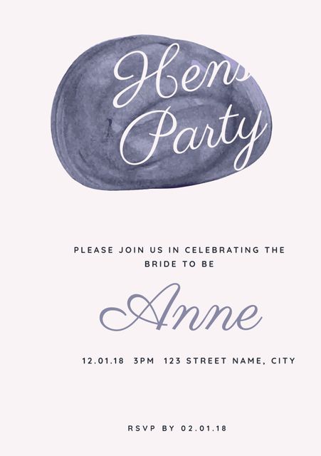 Elegant Hen Party Invitation with Customizable Watercolor Design - Download Free Stock Templates Pikwizard.com