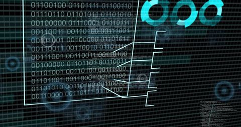 Binary Code and Digital Data Processing on Black Background - Download Free Stock Images Pikwizard.com