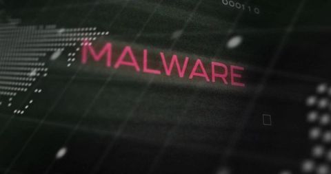 Malware alert with digital map background