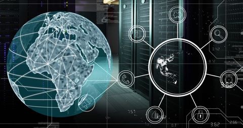 Global Networking and Data Processing over Computer Servers - Download Free Stock Images Pikwizard.com