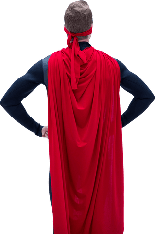 transparent hero posing in red cape back view - Download Free Stock Videos Pikwizard.com