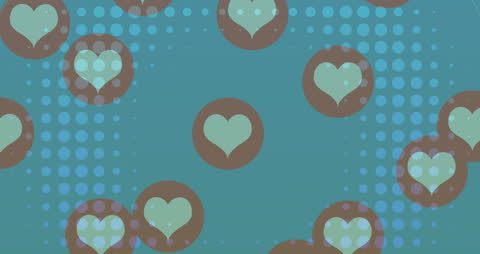 Animation of Social Media Reactions in Motion on Blue Background