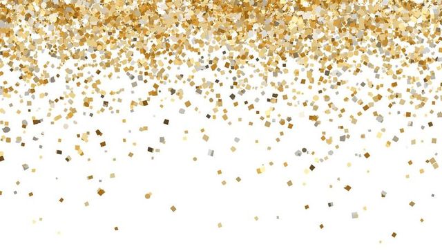 Luxurious Cascading Metallic Confetti in Gold and Silver