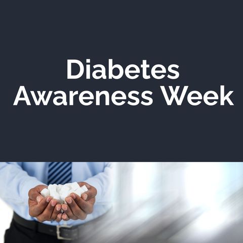 diabetes awareness week with man holding sugar cubes symbolizing health consciousness - Download Free Stock Templates Pikwizard.com