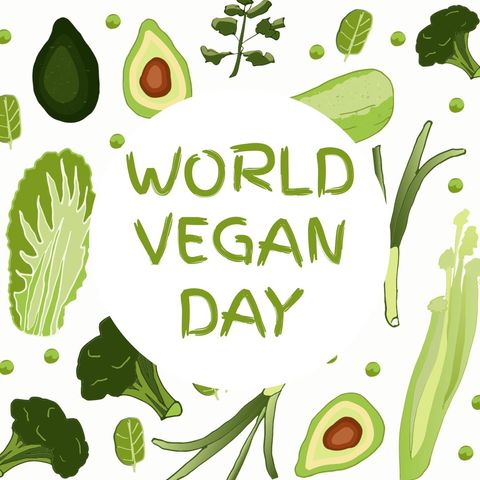 world vegan day celebration background with various green vegetables - Download Free Stock Templates Pikwizard.com