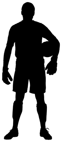 Transparent silhouette of man engaging in active lifestyle