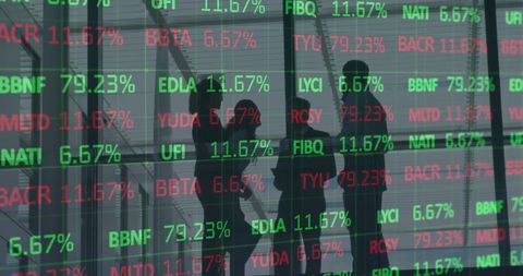 Stock Market Analysis with Silhouetted Business Team - Download Free Stock Images Pikwizard.com