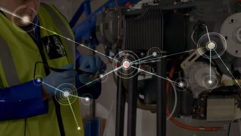 Engineer in Factory Enhancing Aviation Technology with Networking Concept