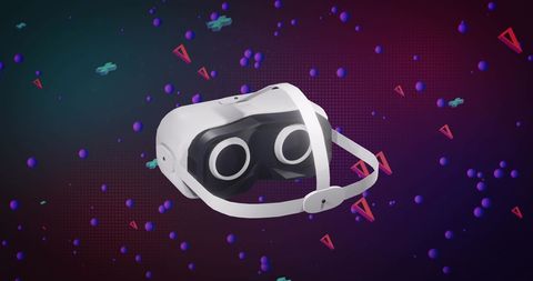 Virtual Reality Headset Against Abstract Digital Background - Download Free Stock Images Pikwizard.com