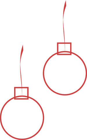 Transparent Holiday Decor: Red Christmas Ornaments Illustration