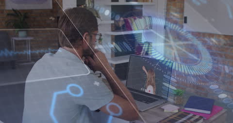 Businessman Leveraging Technology for Data Analysis