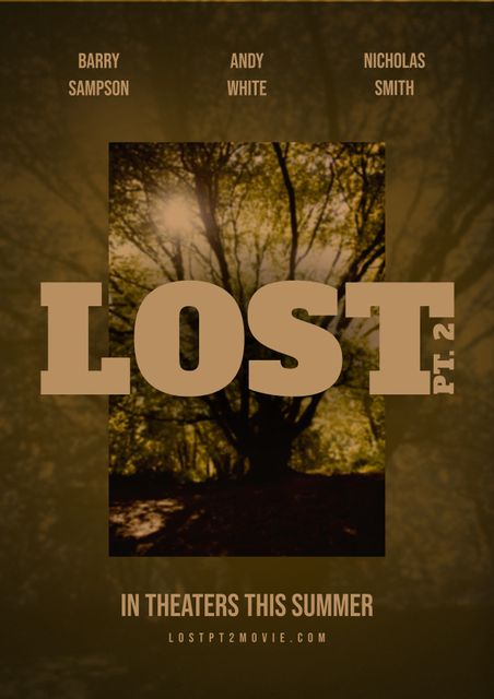 Cinematic Poster for Thriller Movie 'Lost Pt.2' Set in Dark Forest - Download Free Stock Templates Pikwizard.com