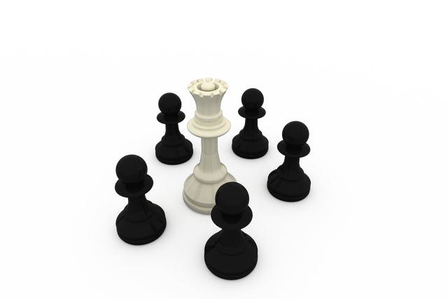 Transparent Chess Strategy: White Queen with Black Pawns - Download Free Stock Videos Pikwizard.com