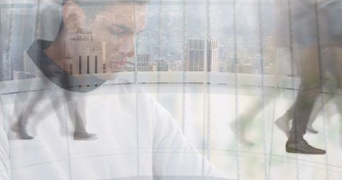 Businessman Working Remotely as Digital Transformation Concept