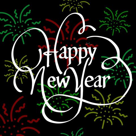 happy new year fireworks with festive typography - Download Free Stock Templates Pikwizard.com