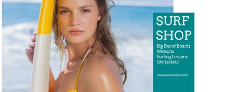 Surfer Girl Promoting Summer Adventure and Beach Lifestyle - Download Free Stock Templates Pikwizard.com