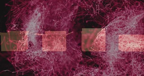 Futuristic light trails intertwined with digital red panels