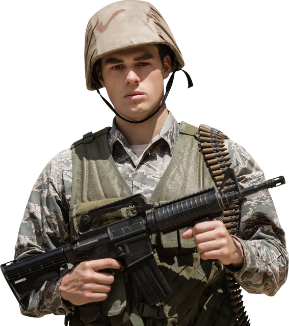 Transparent Young Soldier Carrying Rifle and Wearing Military Uniform - Download Free Stock Videos Pikwizard.com