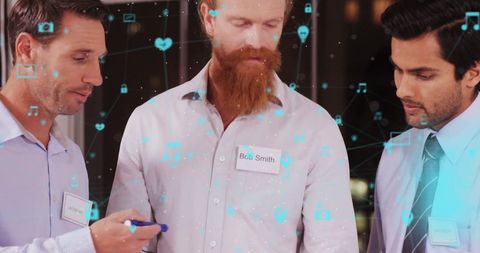 Business Professionals Utilizing Digital Network Across Industries