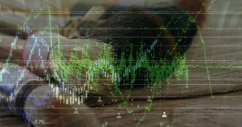 Digital financial graphs tamplying agriculture sector insights