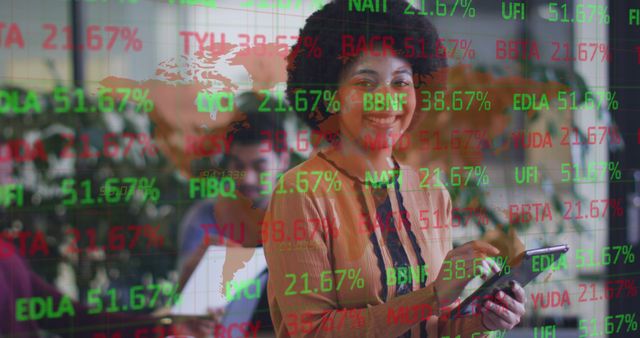 African American Businesswoman Analyzing Stock Market Data on Tablet - Download Free Stock Photos Pikwizard.com