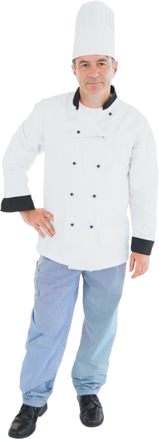 Professional Chef in Full Attire on Transparent Background - Download Free Stock Videos Pikwizard.com